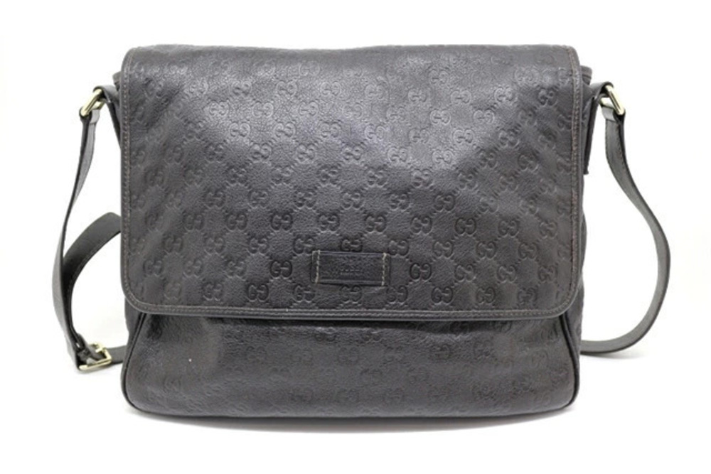 Gucci bag shoulder dark brown Guccissima